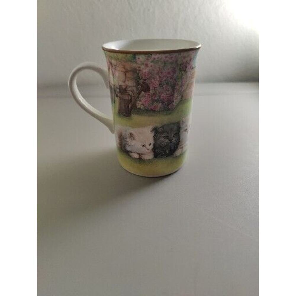 Kittens Cats Coffee Mug Cup Royal Bone China Ceramic Thailand Vintage 8oz.